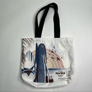 RARE Hard Rock Hotel Beachy Surfing Vacation Surf Board Birds Reusable Tote Bag